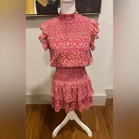 Aqua smocked dress size small excellent condition - Picture 3 of 12